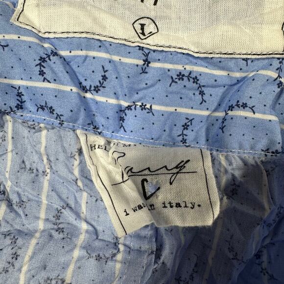 Frank & Eileen Barry Button Up Crinkle Blue Floral Women's Size Large EUC - Picture 4 of 8